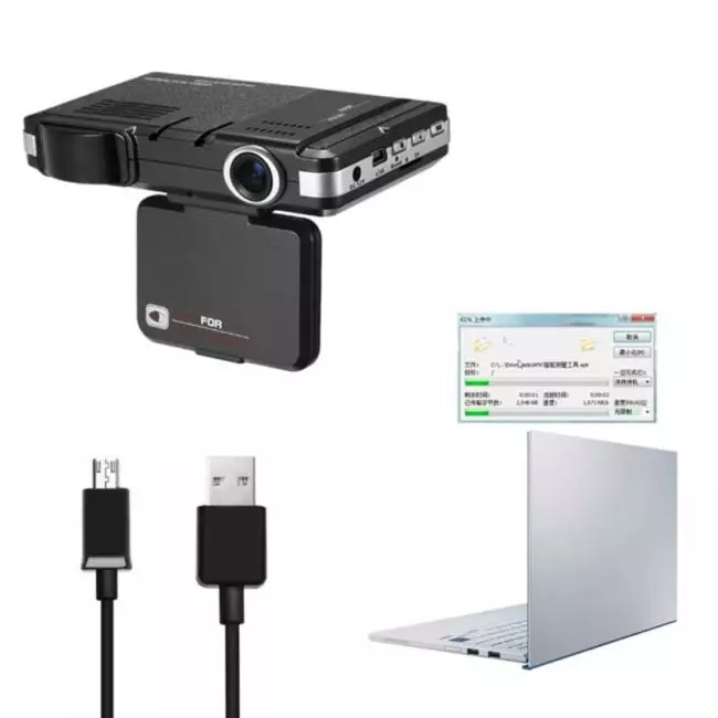 2 in 1 Car DVR Dashboard Camera Speedometer Mobile Speed Radar Detect Protect English Russian Voice Radar Detector X K CT La 12v 5