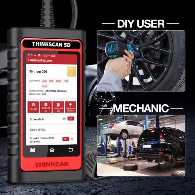 Thinkcar Thinktool SD4 OBD2 Scanner Car Professional Diagnostic Tools ENG ABS SRS AT Scan tool DPF TPMS SAS OIL EPB IMMO Reset 3