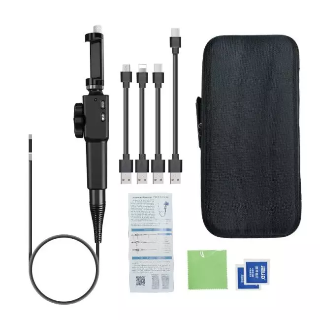 5.5MM/8.5MM 5.0MP 180 Degree Steering Industrial Borescope Endoscope Cars Inspection Camera With 6 LED for iPhone Android PC 6