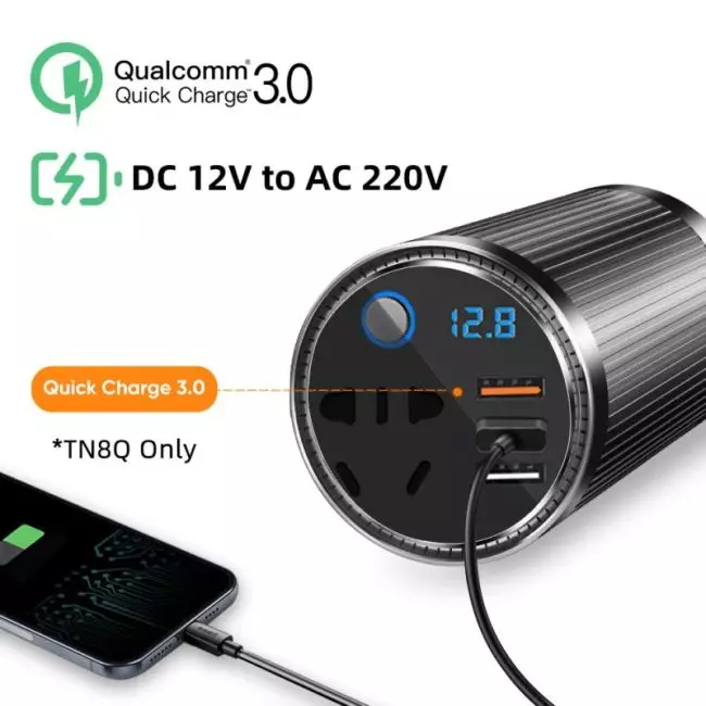 Deelife Car Converter 12v to 220v Power Inverter DC 12 V ~ AC 220 V Auto Voltage Inversters for Europe US AU EU Plug 200W 3