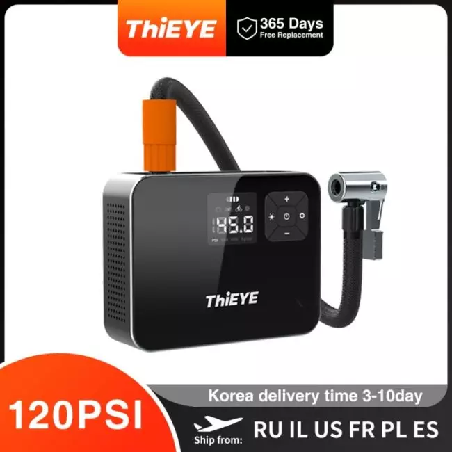 THiEYE Air Compressor Pump Digital Tyre Inflator For Bike Ball Car Cordless Electric Pump with Metal Housing 1