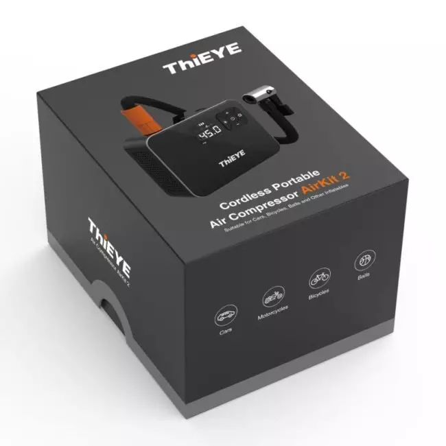 THiEYE Air Compressor Pump Digital Tyre Inflator For Bike Ball Car Cordless Electric Pump with Metal Housing 6