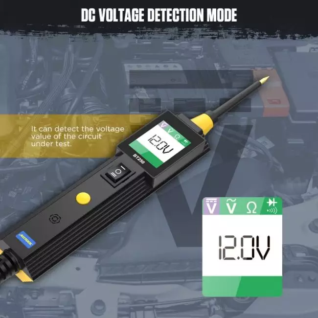 AUTOOL BT250 Circuit Tester Powerscan 6-30V Automative Power Probe Kit LED Display Voltage Polarity Locator Diagnostic Tool 5