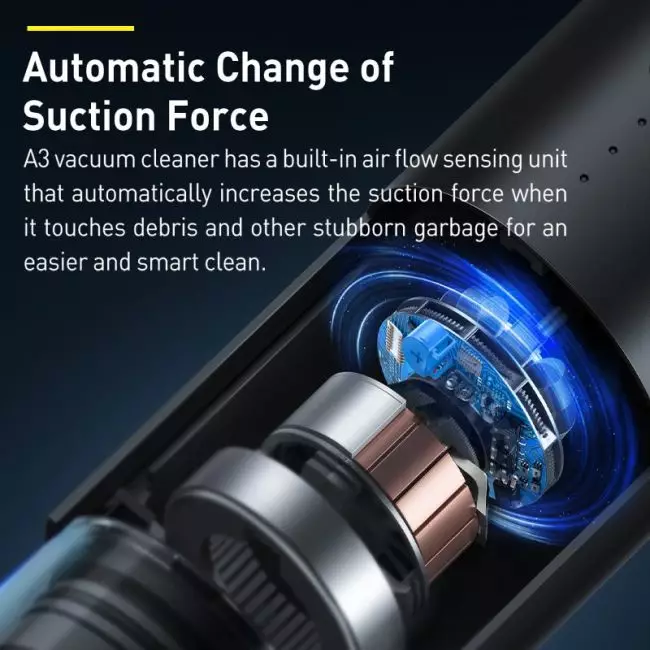 Baseus 15000Pa Car Vacuum Cleaner Wireless Vacuum Cleaner with LED Light for Home PC Cleaning Portable Handheld Vacuum Cleaner 4