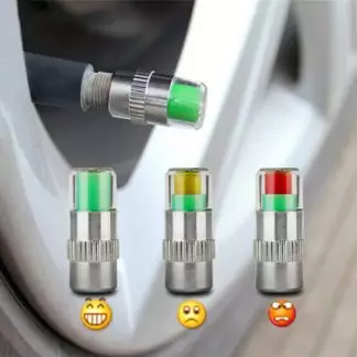 4pcs/set Car Tire Pressure Indicator Tire Pressure Gauge Indicator Sensor External Valve Detection Alert Monitoring Valve Cap 1