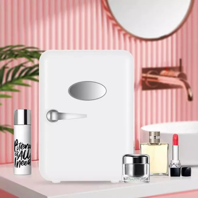 EAFC 4L 6Cans Small Refrigeration Warm Heat Mini Fridge Refrigerator Cosmetics Mask Beverage Dormitory Refrigerators Cooler 5