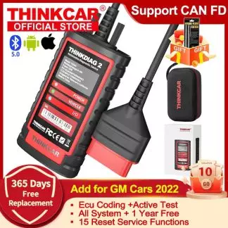 New Thinkcar ThinkDiag 2 ALL Car Brands Canfd protocol All Reset Service 1 Year Free OBD2 Diagnostic Tool Active Test ECU Coding 1