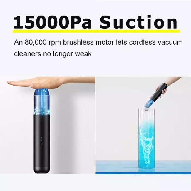Пылесос Baseus, 15000 па, 135 Вт, Мощное всасывание 5