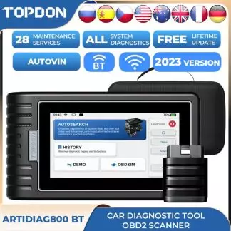 TOPDON Artidiag800 BT OBD2 Professional Car Diagnostic Tool Automotive Scanner All System Scan Tool Free Lifetime Upgrade ECU 1