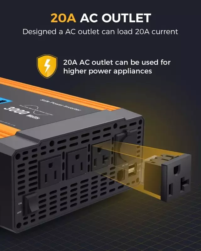 Dependable Electricity Source in Ampeak's 3000W Power Inverter for Outdoors and Power Failures