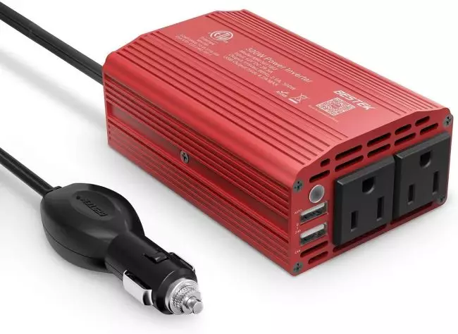 BESTEK 300W Power Inverter with Dual USB Car Adapter