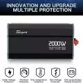 Pure sine wave inverter compatible with various types of batteries and equipped with a free DC battery cable