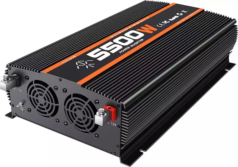 Power inverter for car, 12v, with smart LCD display for battery status monitoring