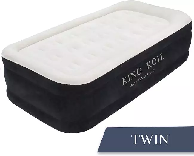 King Koil Twin Airbed with luxury side and top flocking for maximum comfort and a 1-year warranty
