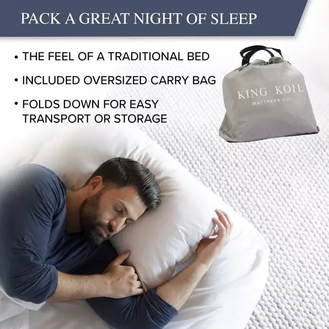 King Koil air mattress endorsed by the international chiropractors association for promoting proper spinal alignment and a healthier night's sleep