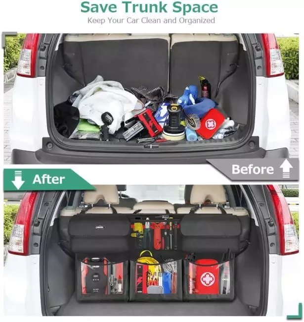 Hanging Car Organizer Trunk Foldable Cargo Storage by Oasser