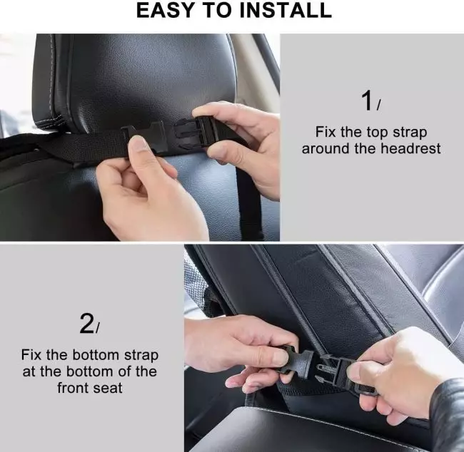 Durable and sag-proof ONE PIX Backseat Car Organizer made of BPA-free 1680D oxford fabric