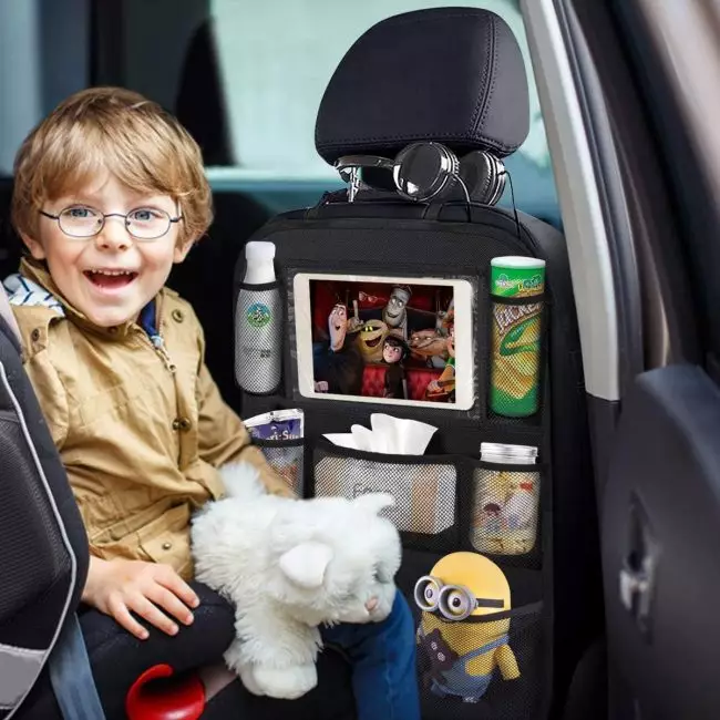 ONE PIX Backseat Car Organizer with adjustable straps and heavy duty quick-release buckles
