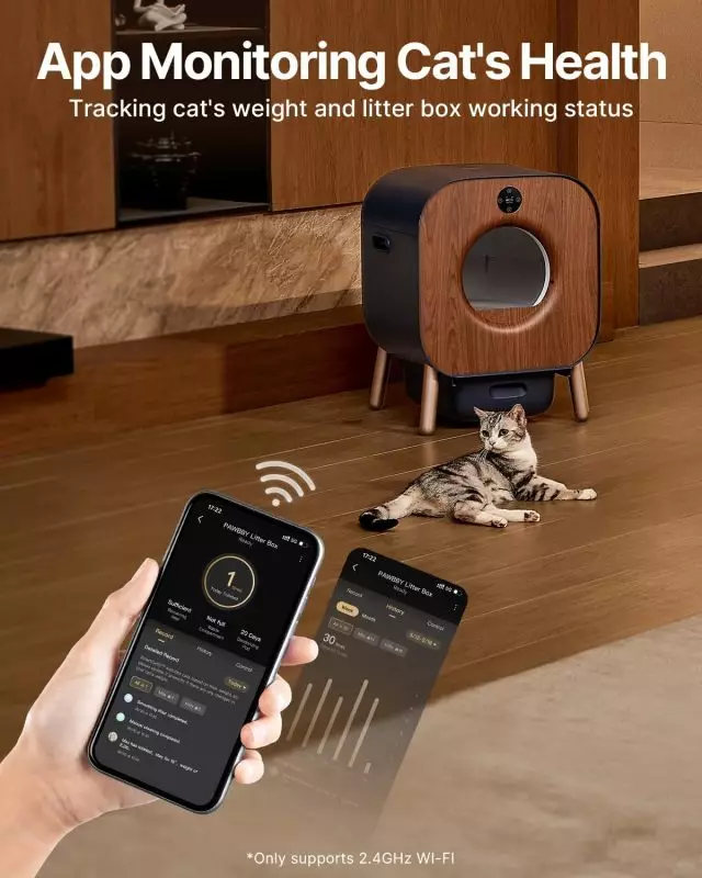 Best solution for busy cat owners, PAWBBY self-cleaning cat litter box with large waste compartment