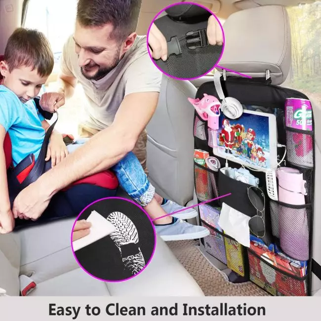 Car seat back protector that protects seats from scratches, spills, and stains