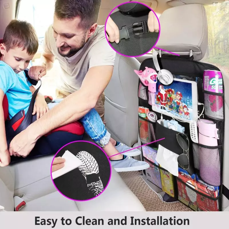 Car seat back protector that protects seats from scratches, spills, and stains