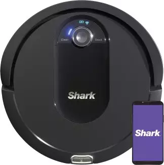 Shark AV993 IQ Robot Vacuum showcasing its incredible suction capability for carpets and floors