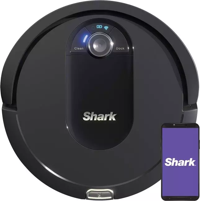 Shark AV993 IQ Robot Vacuum showcasing its incredible suction capability for carpets and floors