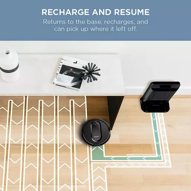 User controlling Shark IQ Robot Vacuum via app and voice commands with Google Assistant or Alexa