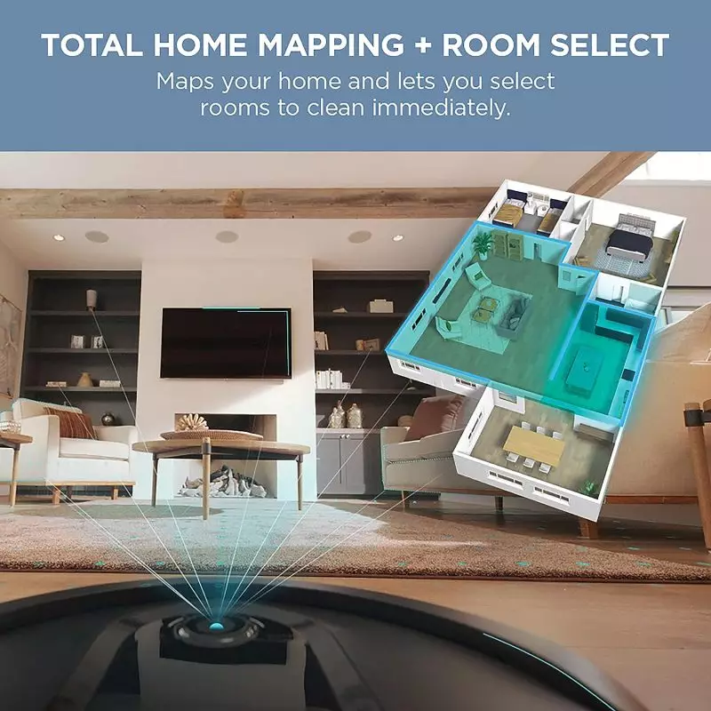 Shark IQ Robot's multi-stage filtration system capturing dust and allergens, ideal for pet owners