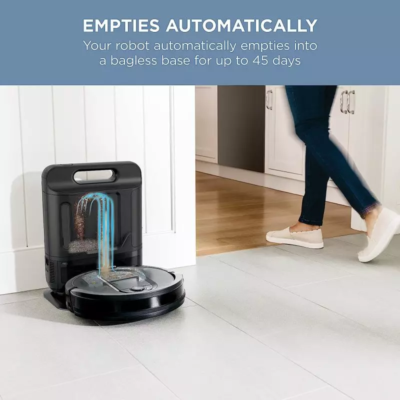 Powerful suction of Shark Robot Vacuum tackling both large debris and fine pet hair