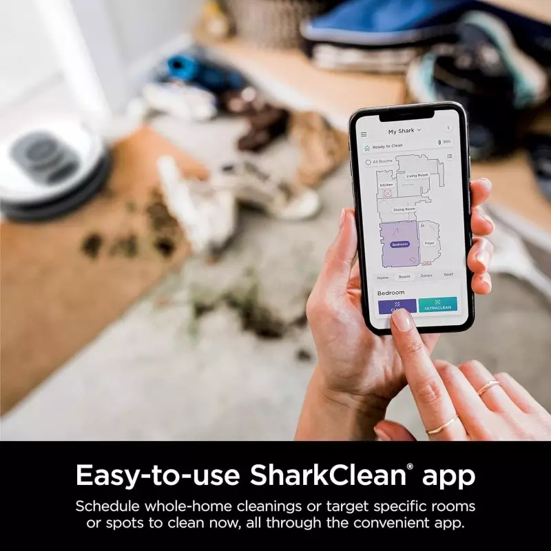 Shark AV2511AE AI Ultra Robot Vacuum in black/silver color, renewed and ready for efficient cleaning