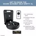Shark IQ Robot Vacuum's XL Self-Empty Base holding up to 30 days of dirt for less frequent maintenance