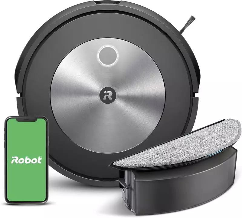 Roomba Combo j5 in Action Roomba Combo j5 smoothly transitioning between carpet and hardwood flooring