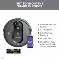 Extra-large dust bin capacity on the Shark IQ Robot Vacuum to hold more dirt and pet hair for less frequent emptying
