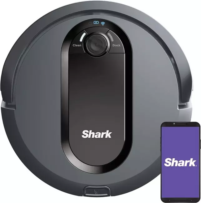 Shark IQ Robot Vacuum with powerful suction removing large and small debris as well as pet hair from carpets and hard floors
