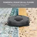 Shark IQ Robot Vacuum designed to handle homes with pets,   featuring an extra-large dust bin and high-efficiency filter to trap allergens