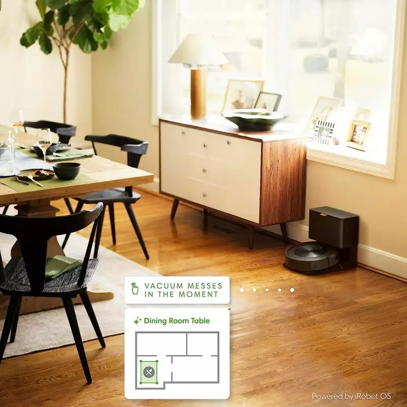 Roomba j6+ self-emptying into its Clean Base after vacuuming