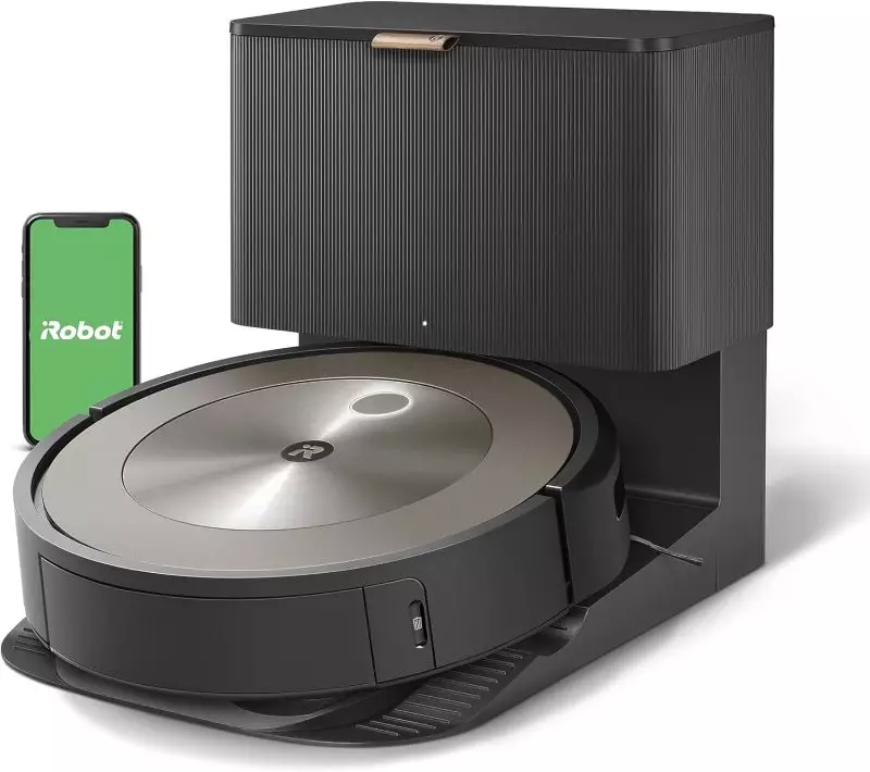 Powerful Suction Roomba j9+ iRobot Roomba j9+ showcasing enhanced suction power for pet hair removal on carpet