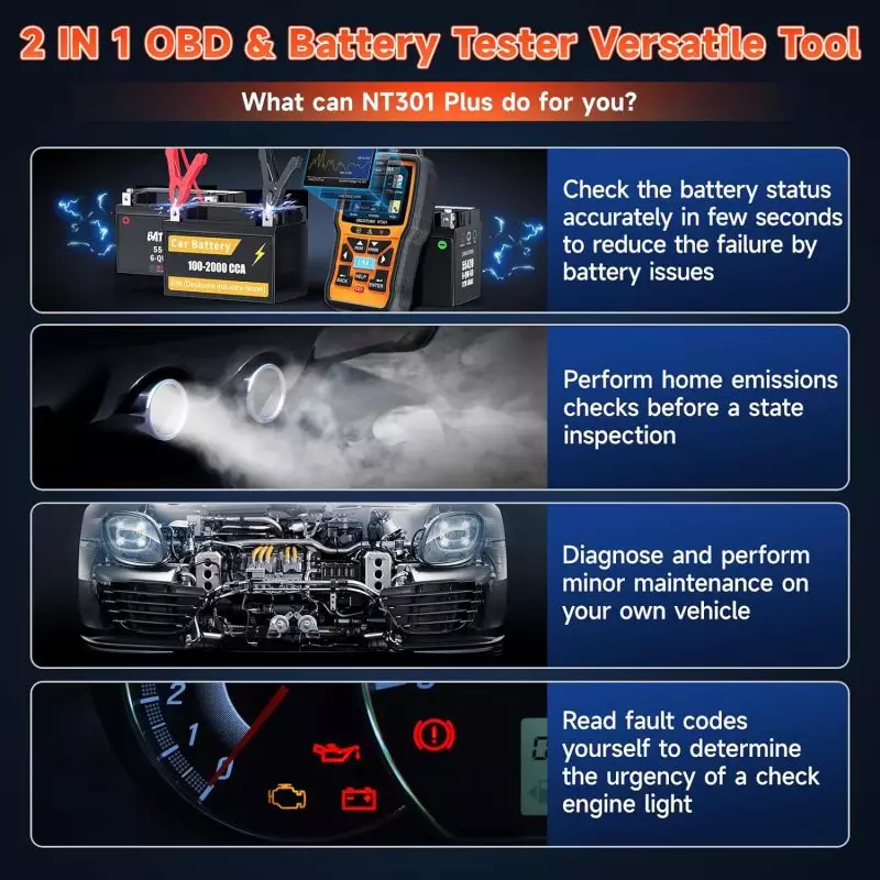 OBD2 Scanner with one-click I/M Readiness Status feature