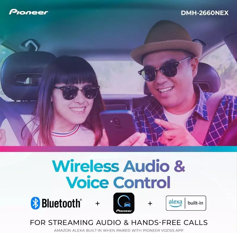 Double-DIN Pioneer Receiver with Touchscreen and Backup Camera Integration