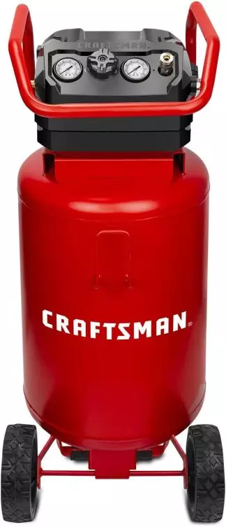 Craftsman 20 gallon air compressor with large capacity tank for extended tool run times