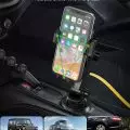Adjustable and sturdy EOCAHO car cup holder phone mount with a 360-degree rotating head for optimal viewing angles