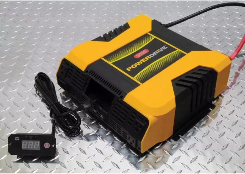 Powerdrive 3000 featuring four AC outlets and dual USB ports for versatile connectivity