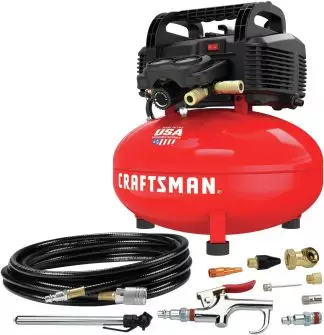 CRAFTSMAN 6 Gallon Pancake Air Compressor for car detailing with accessory kit