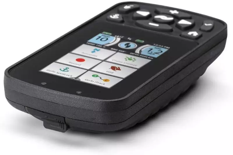 Minn Kota Terrova i-Pilot Link Remote Control for Precision Boat Navigation Minn Kota Terrova i-Pilot Link remote with touch screen showing navigation icons