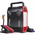 UTRAI branded jump starter with air compressor,   digital display,   and accessories including cables and hose