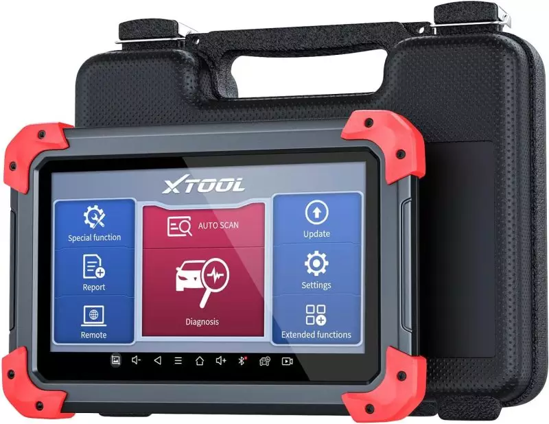 XTOOL Automotive Diagnostic Tool with Touch Screen Interface XTOOL automotive diagnostic scanner with touchscreen displaying multiple functions