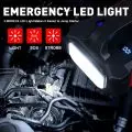 Povasee portable jump starter showcasing LED light feature with regular,   SOS,   and strobe modes under a car hood