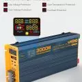 3000W pure sine wave inverter featuring LCD display and multiple USB ports