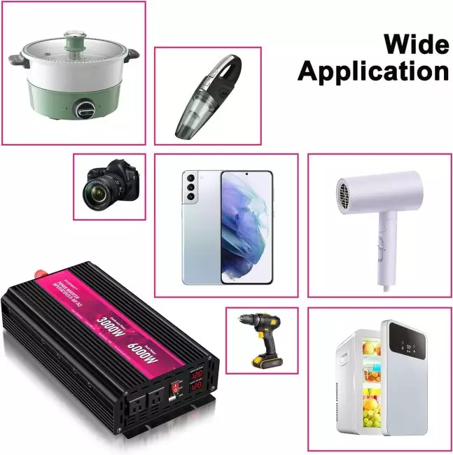 Wide Application of 12 Voltage Inverter, Supporting Devices like Electric Cookers, Cameras, Smartphones, and More